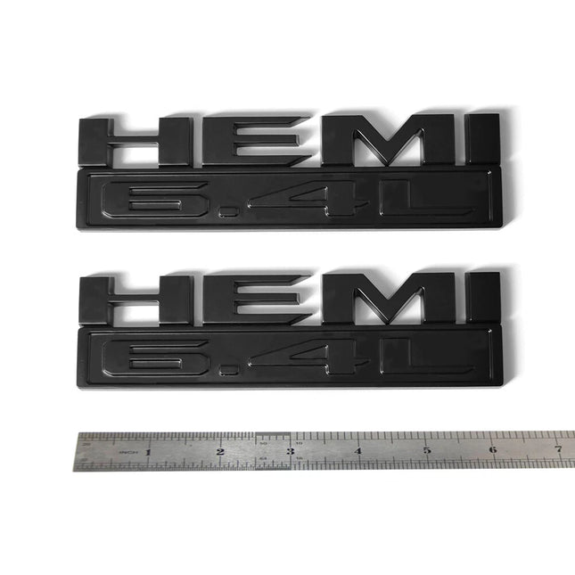 Hood Side Emblem Badges for RAM 2500/3500 2019‑2022 6.4L HEMI  (Black/Red/White/Chrome)