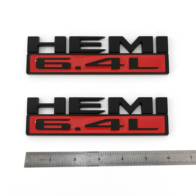 Hood Side Emblem Badges for RAM 2500/3500 2019‑2022 6.4L HEMI  (Black/Red/White/Chrome)