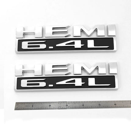 Hood Side Emblem Badges for RAM 2500/3500 2019‑2022 6.4L HEMI  (Black/Red/White/Chrome)
