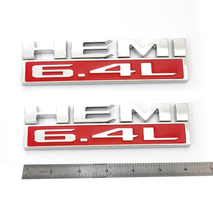 Hood Side Emblem Badges for RAM 2500/3500 2019‑2022 6.4L HEMI  (Black/Red/White/Chrome)