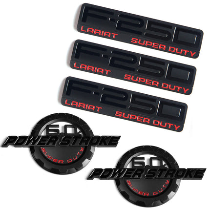 Emblem Set Fits 2003-2007 6.0L Power Stroke F-250 Lariat Super Duty