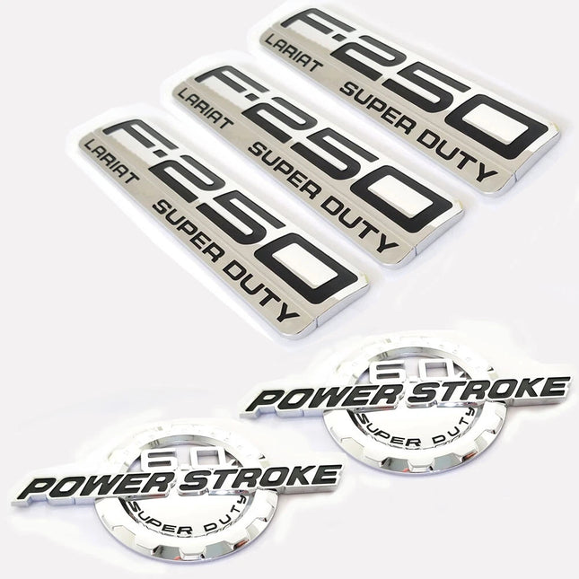 Emblem Set Fits 2003-2007 6.0L Power Stroke F-250 Lariat Super Duty