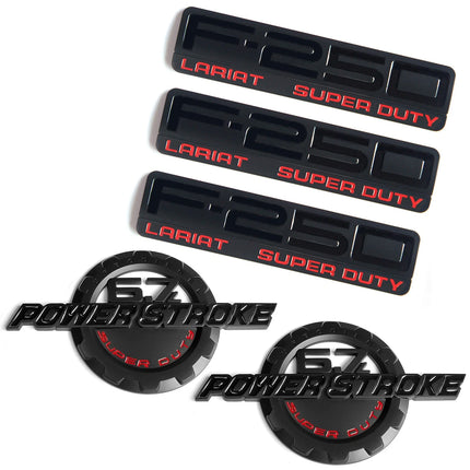Emblem Badge Set for 2011-2016 F-250 Super Duty Lariat 6.7L Powerstroke