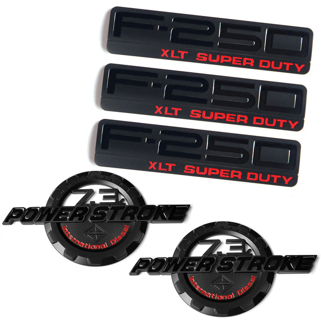 3D Emblem Badge Set for 1999-2003 F250 Super Duty XLT 7.3L Power Stroke