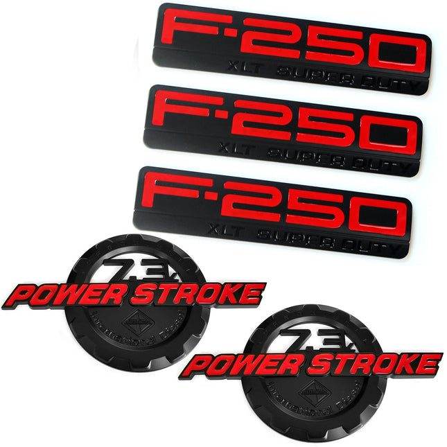 3D Emblem Badge Set for 1999-2003 F250 Super Duty XLT 7.3L Power Stroke