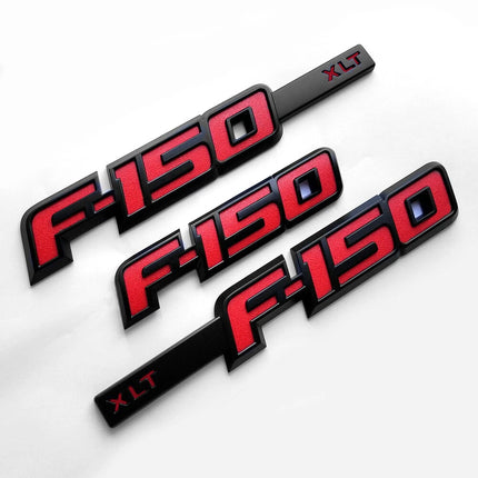 XLT Emblem Set for 2009-2014 Ford F-150 Side Tailgate 3D Raised Badges