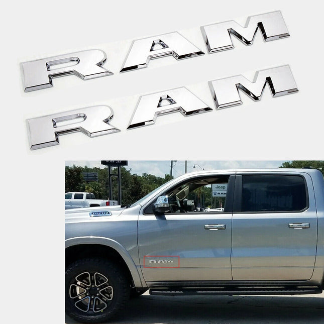 Front Door Nameplate Emblem for 2019–2026 RAM 1500 2500 3500 Trucks Black/Red/Chrome