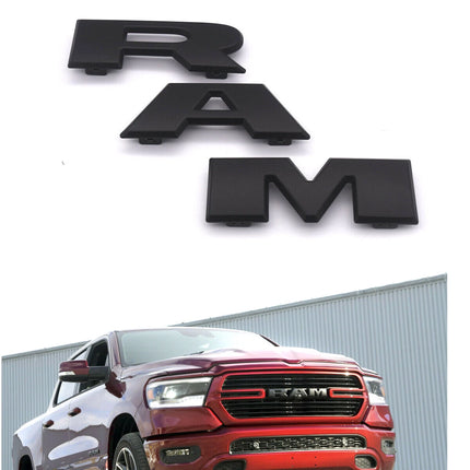 Grille Front Emblem Badge for 2019–2024 RAM 1500 68298470AA (Black/Red/Chrome)