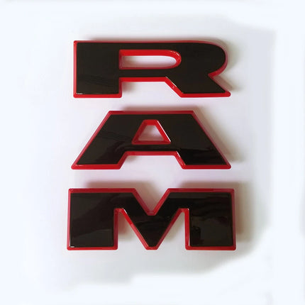 Grille Front Emblem Badge for 2019–2024 RAM 1500 68298470AA (Black/Red/Chrome)