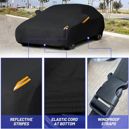 Universal Car Cover for Sedan, Waterproof, Snowproof & Windproof