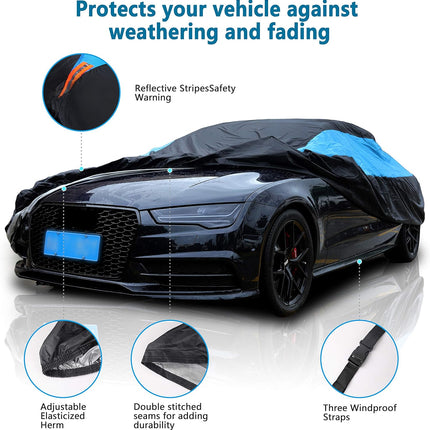 Universal Car Cover for Sedan, Waterproof, Snowproof & Windproof