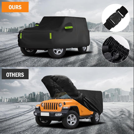 Waterproof Car Cover for Jeep Wrangler 2-Door 1987-2025, Outdoor