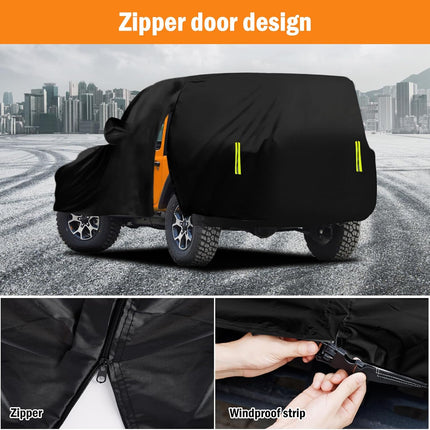 Waterproof Car Cover for Jeep Wrangler 2-Door 1987-2025, Outdoor